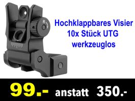 🔴 Hochklappbares Visier 10x Stück UTG werkzeuglos /387X