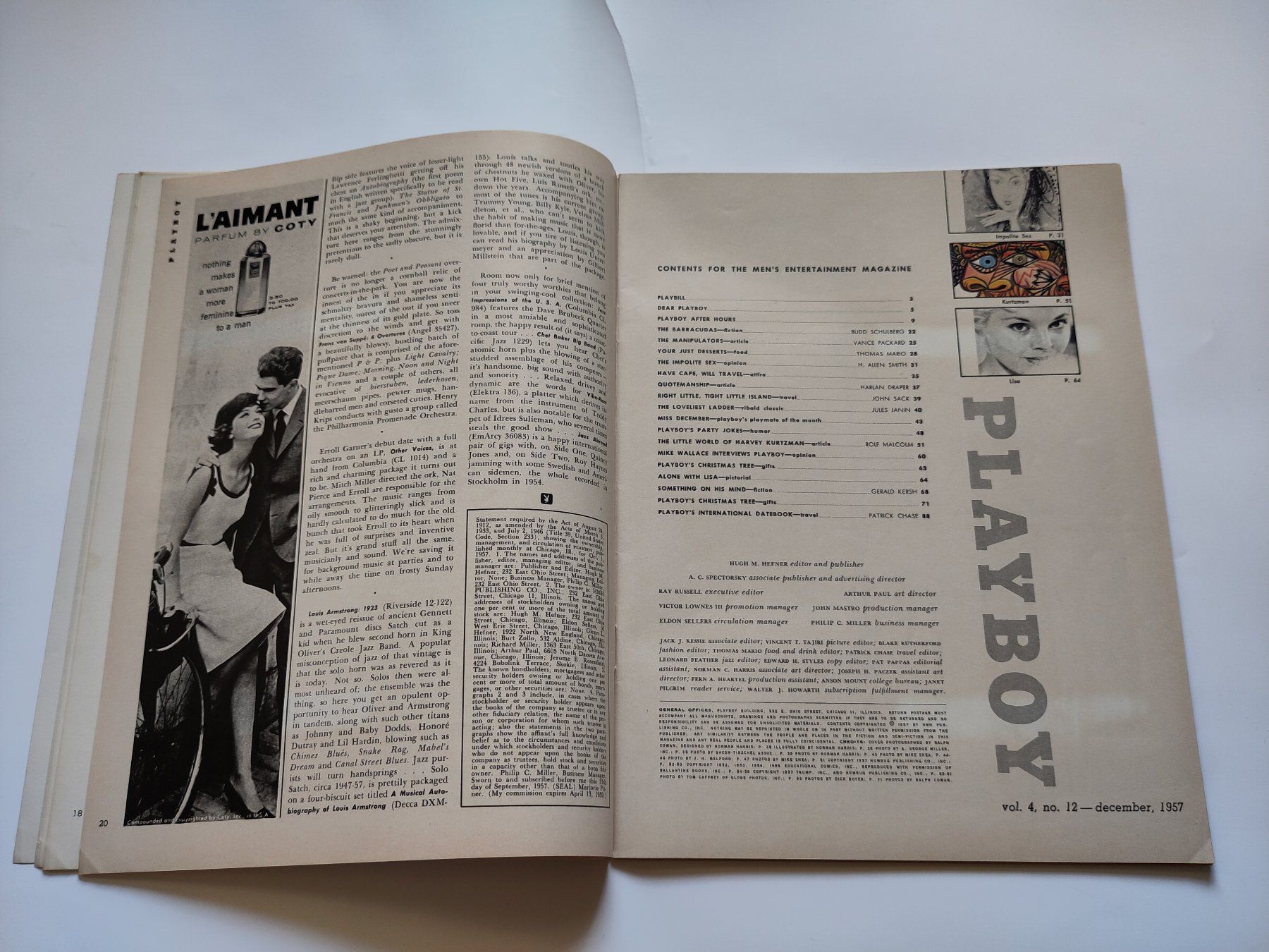 Revues & Magazines: Playboy Magazin Dezember 1957 – D'occasion à Schaffhausen par RolfMeister 3