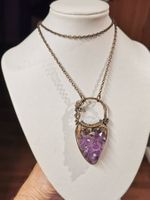 Magischer Kupfer-Anhänger mit Amethyst & Regenbogenmondstein