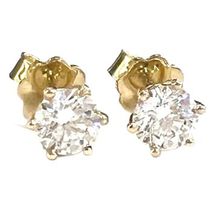 1.00ct. E/SI Solitär Diamantohrstecker, Gelbgold, 7.800 CHF