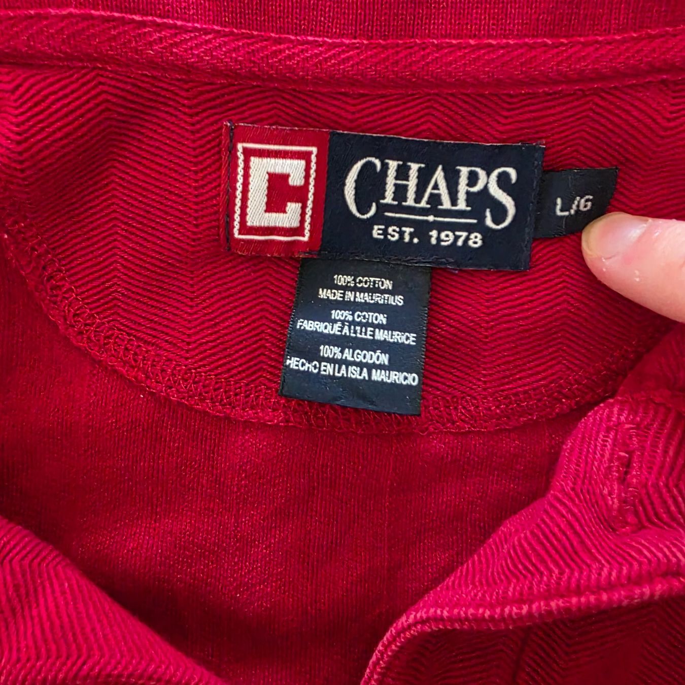 Magliette Polo: Polo Shirt Chaps rot Grösse L – Usato da Bern venduto da TMYZ 1