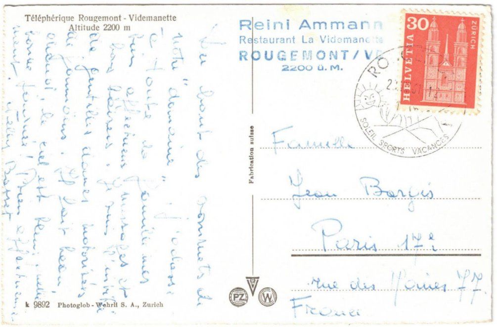 Ansichtskarten: Rougemont - Gondelbahn mit Rougemont – Gebraucht aus Binningen von Mountainrider 1