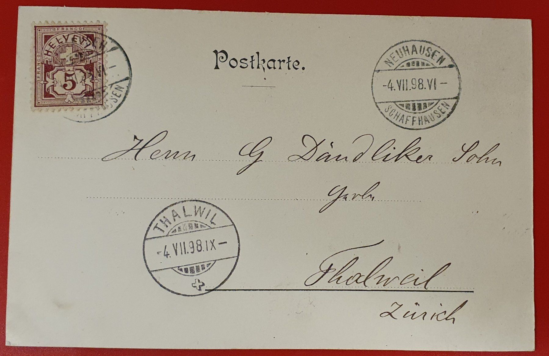 Cartoline postali: Gruss vom Rheinfall 1898 – Usato da Kreuzlingen venduto da Rschweiz1 1