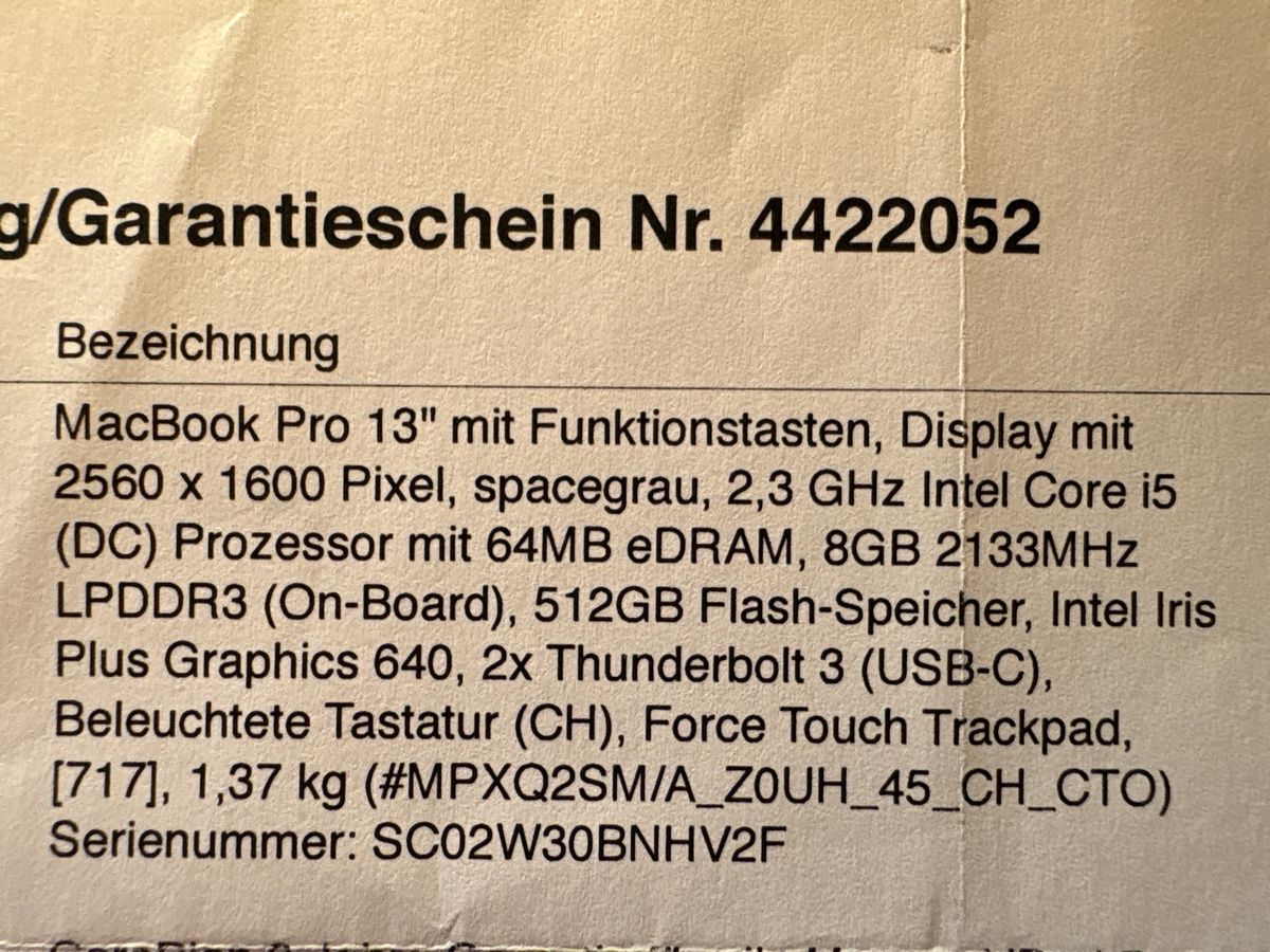 Apple Notebooks: MacBook Pro 13” 2016/2017 – Gebraucht aus Rüschlikon von Jazzbo 5