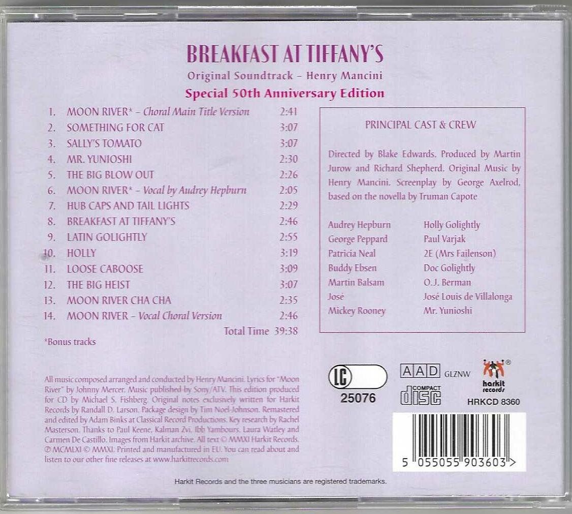 CD: Henry Mancini - Breakfast At Tiffany's – Usato da Genève venduto da CDLPBookS 1