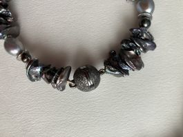 Kette und Bracelet mit Süsswasserperlen und Silber