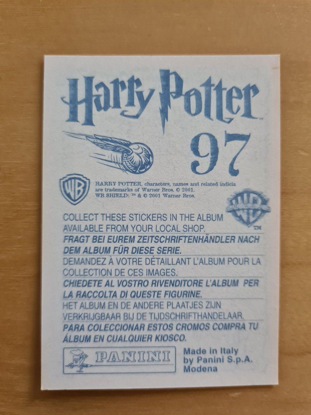 Panini Carte collezionabili: Panini Harry Potter Nr. 97 – Nuovo (secondo la descrizione) da Oberwil BL venduto da Spieltopia 1