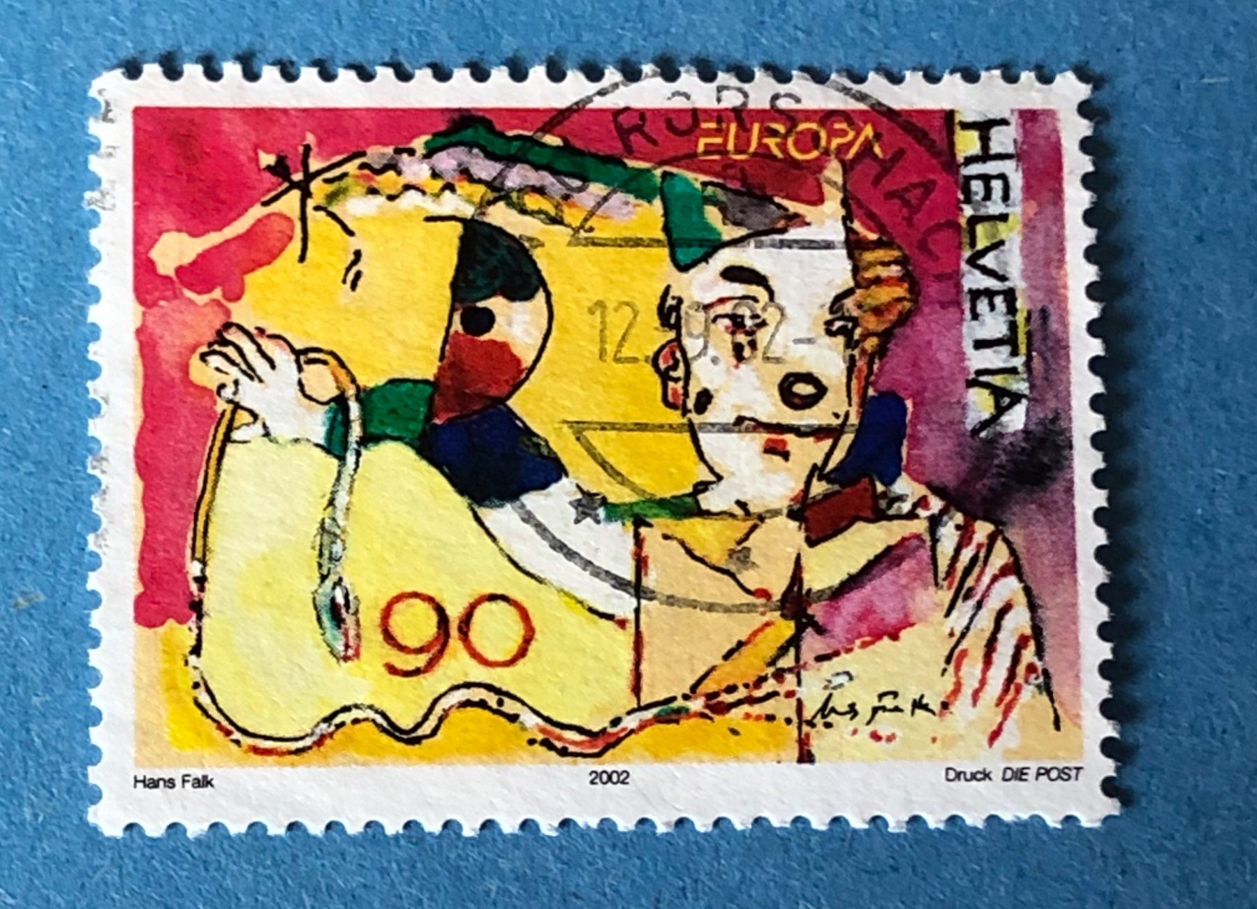 Tutti i francobolli: Nr. 1052 Clown mit Requisiten GESTEMPELT 2002  – Usato da Aarau venduto da Billa007