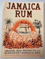 Altes Jamaica Rum Etikett, Kingston, Vintage Rarität Werbung