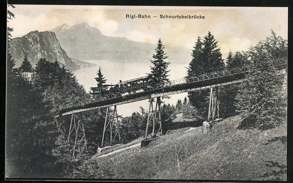 Ansichtskarten: Rigi-Bahn passiert die Schnurtobelbrück – Gebraucht aus Berlin von bartko-reher