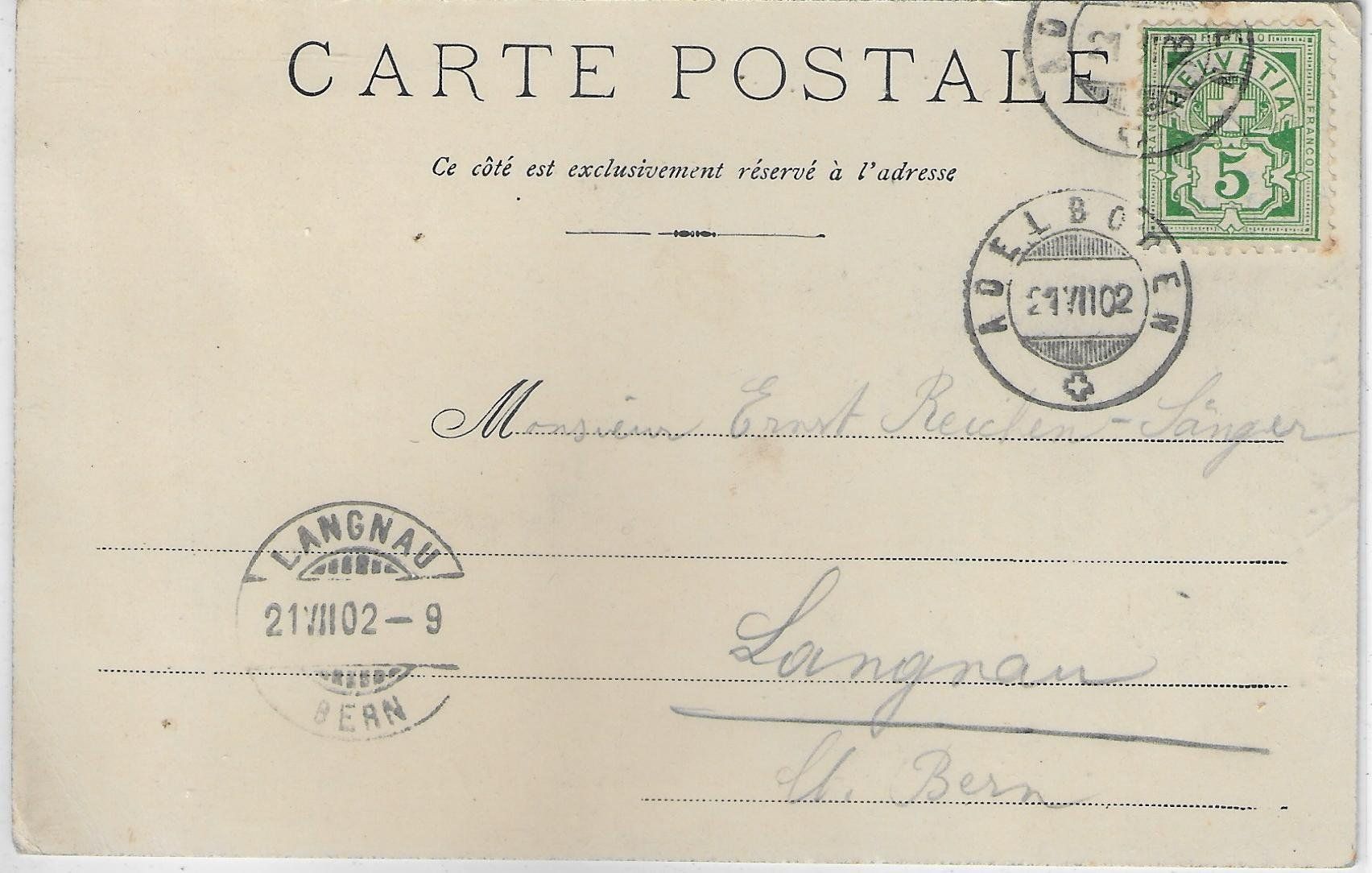Cartoline postali: Adelboden - Kirche 1902 – Usato da Ettingen venduto da Kartenplanet 1