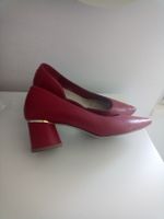 Leder Damenschuhe rot Grösse 36 Blockabsatz Leder