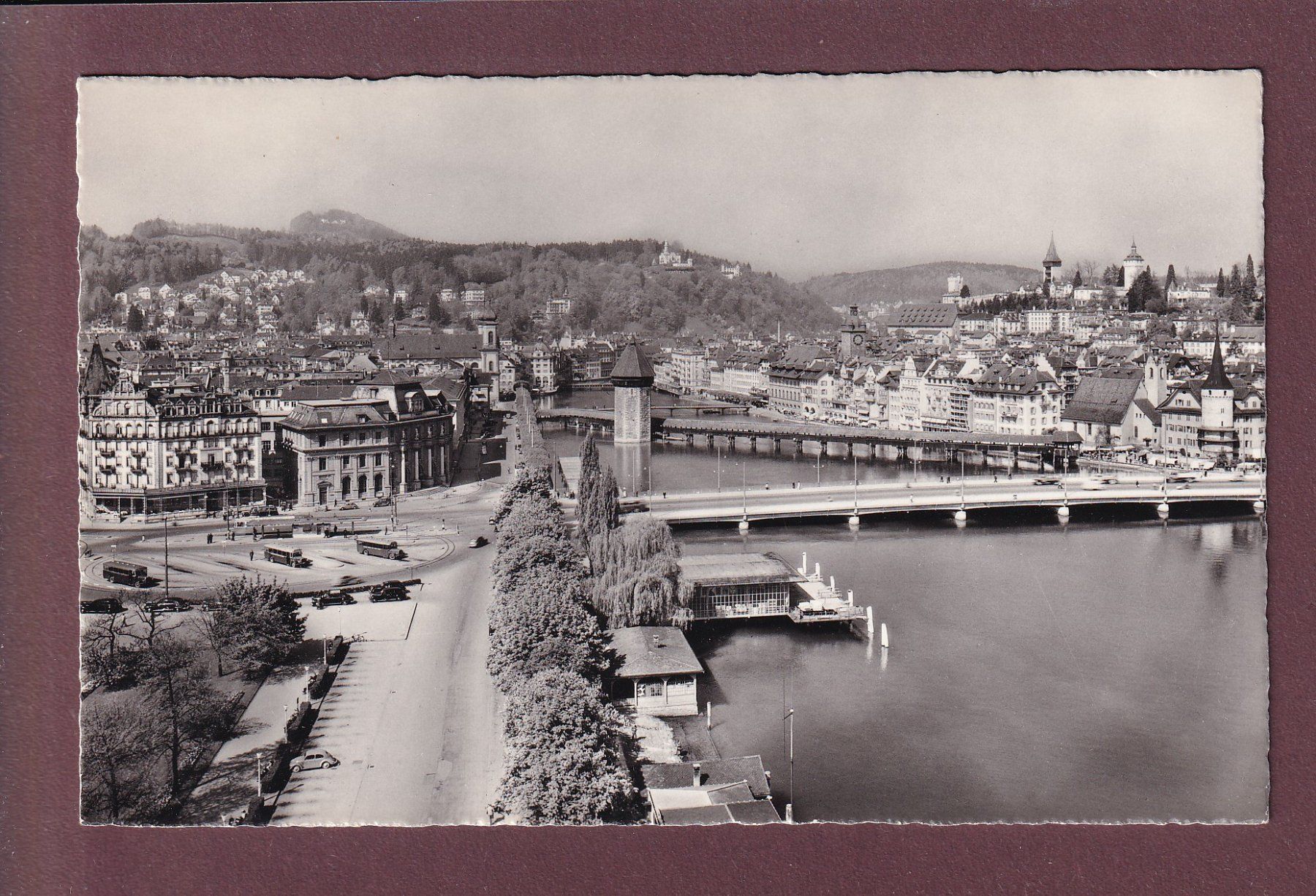 Ansichtskarten: LUZERN - Bus-Platz - 1960 – Gebraucht aus Pully von nicecards