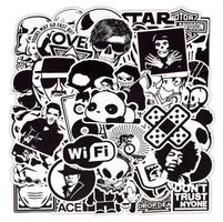 50 Stk. Schwarz/Weiss Sticker/Aufkleber