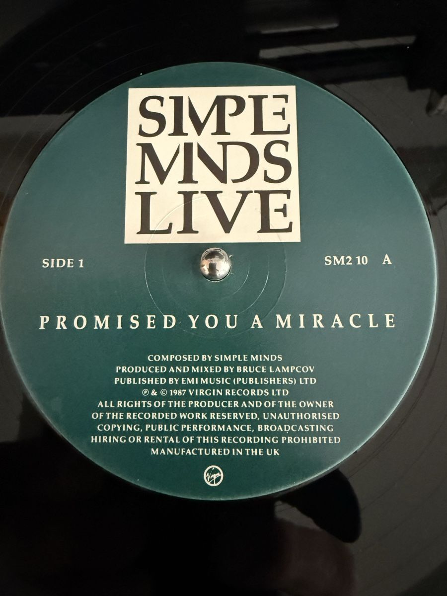 Dischi in vinile: Simple Minds Live 10" Promised You A Miracle Schallplatte – Usato da Goldach venduto da Messerguru 4
