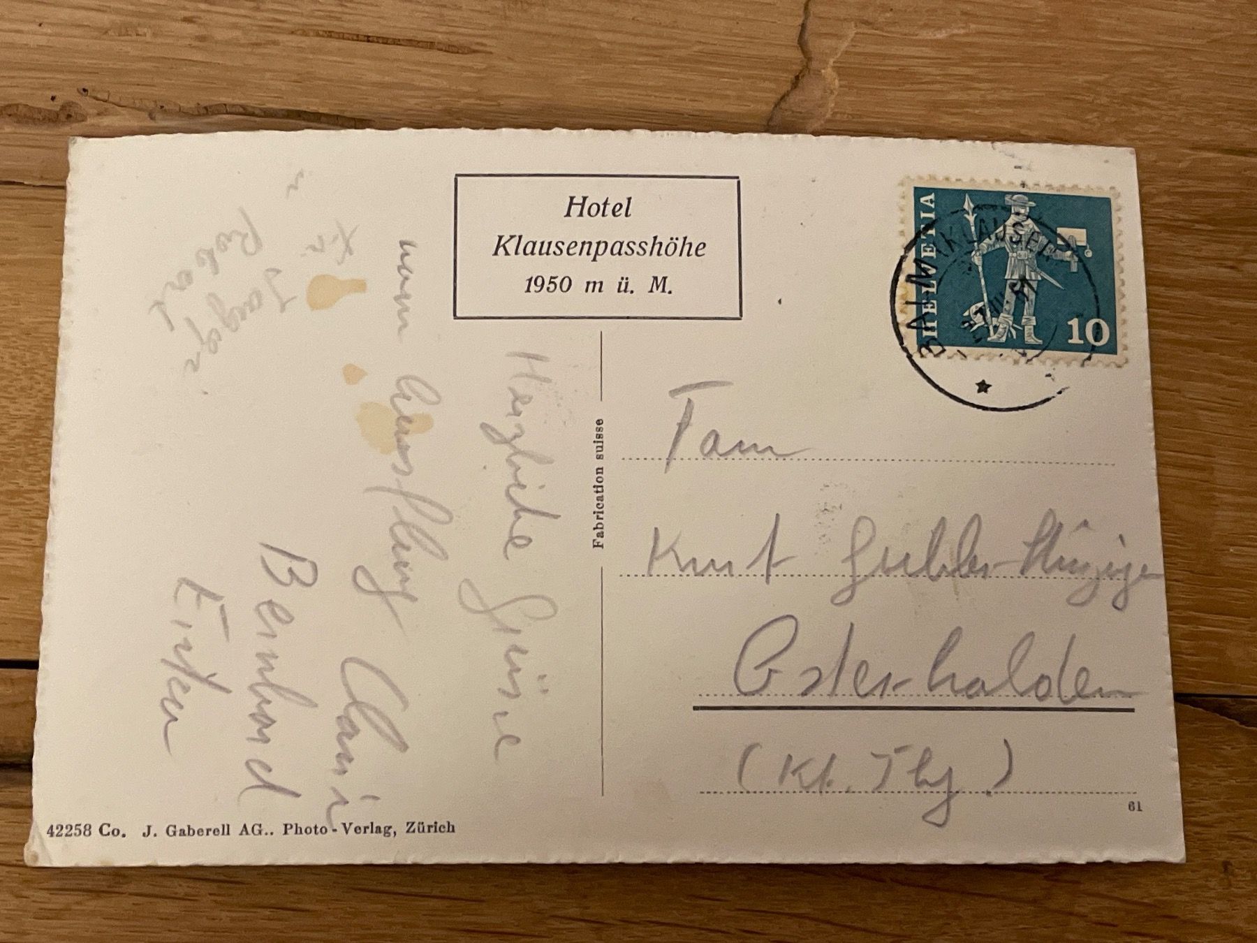 Cartoline postali: Antike Postkarte Klausenpass 1961 – Usato da Winterthur venduto da cheerio97 2