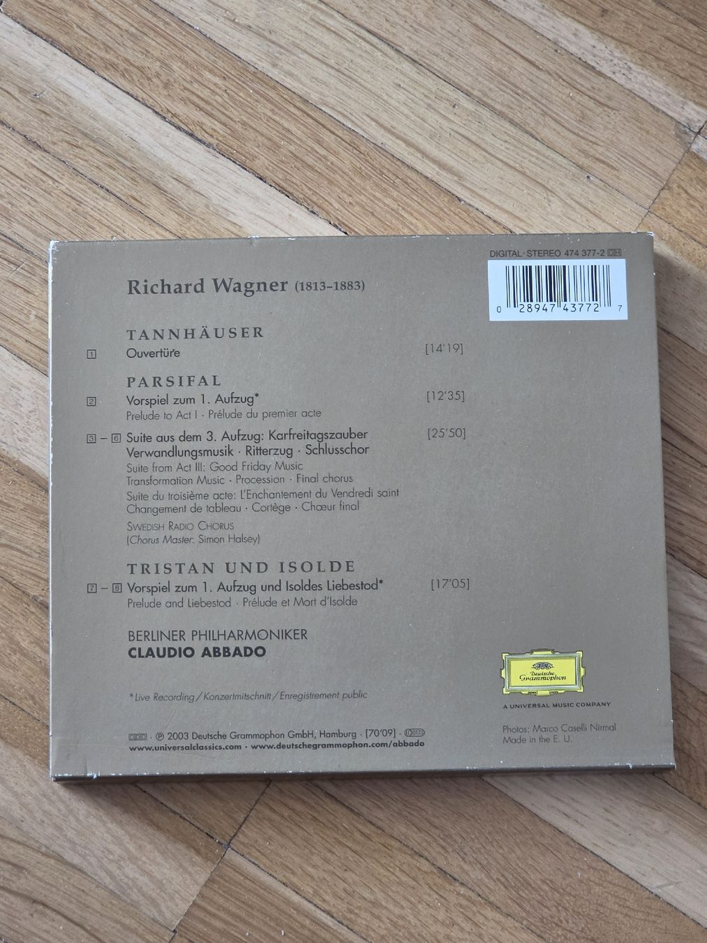 CD: CD: Richard Wagner Orchestral Werke; Claudio Abbado – Usato da Aesch BL venduto da immon 1