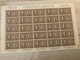 1943 - 100 Jahre Briefmarke -Kleinbogen mit Zierrand (400-3)
