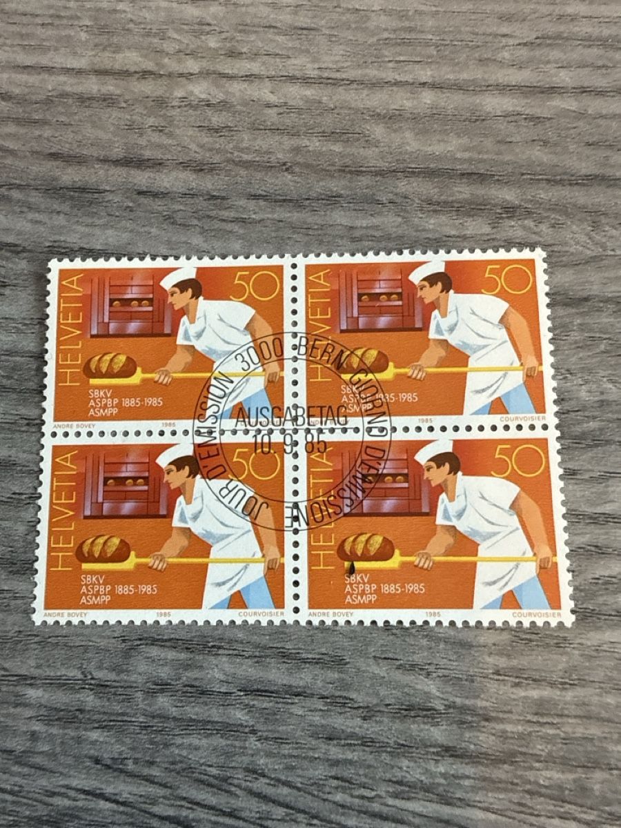 Tutti i francobolli: Schweiz Briefmarken Bäcker 1985, Viererblock, Top! – Nuovo (secondo la descrizione) da Tafers venduto da Re.Ts