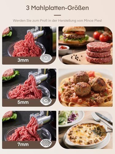 Appareils de cuisine: Elektrisch 3 1 Elektrischer Fleischwolf Wurstfüller Kubbe – Neuf avec emballage d'origine à Hundwil par pak_b5sl 5