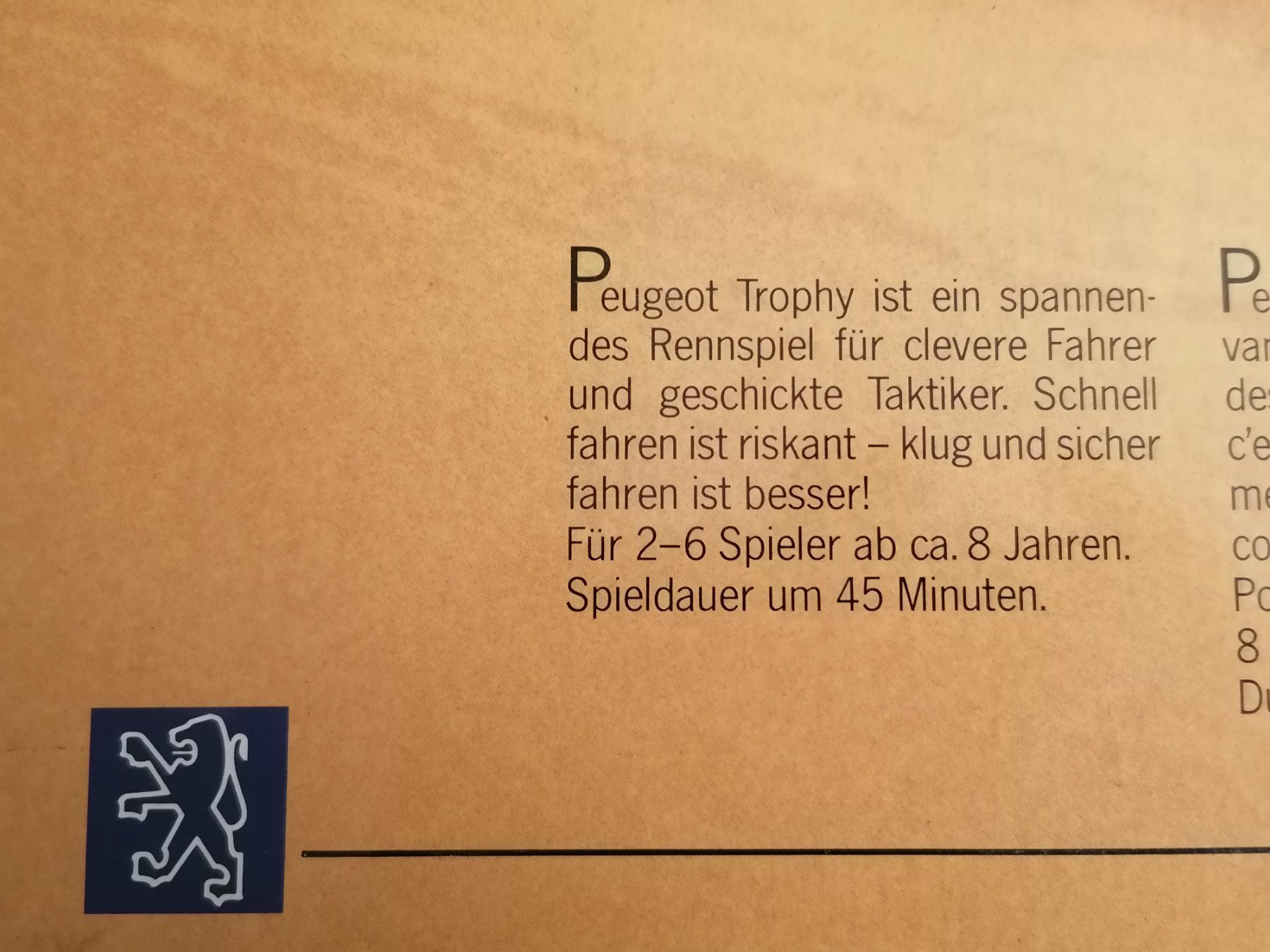 Giochi: Brettspiel - Peugeot Trophy - SELTEN – Usato da Basel venduto da vintagecollector 5