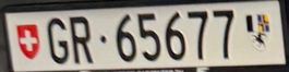 Kontrollschild / Nummernschild GR 65677