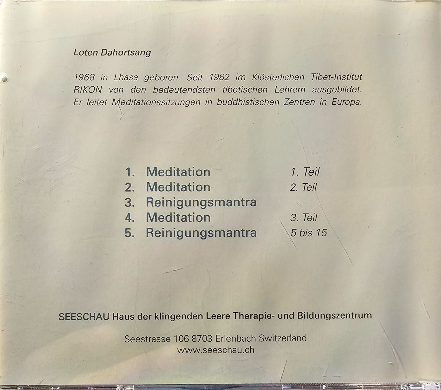 CDs: Loten Dahortsang - Vajrasattva – Gebraucht aus Wahlen b. Laufen von Cg10 1