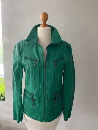 coole Kunstleder Jacke in Grün , Gr. 40