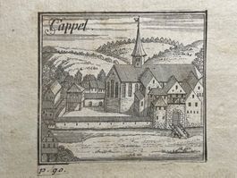 CAPPEL - Kappel a.A. - Originalstich Bluntschli 1742