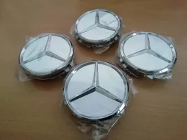 Mercedes Nabendeckel/Nabenkappen 60 od. 75mm silber 4er-Set
