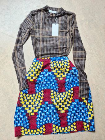 ROCK JUPE AFRIKA L 40 UNIKAT,  TOP ZU BLUSE TUNIKA JACKE
