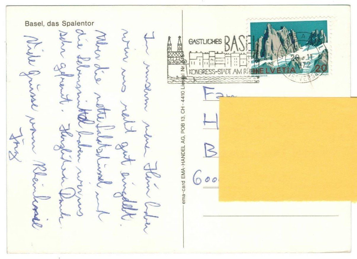 Cartoline postali: AK Basel, Spalentor 1972 – Usato da Zürich venduto da Tolima194 1