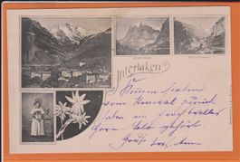Interlaken   -   alte Mehrbild -Ansichtkarte gestempelt 1898