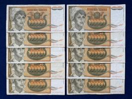 Belgrad 1993 - Jugoslawien - 10 x 100000 Dinara