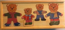 Holz Spielsachen Puzzle Anzieh Bär Bären Schachtel Box