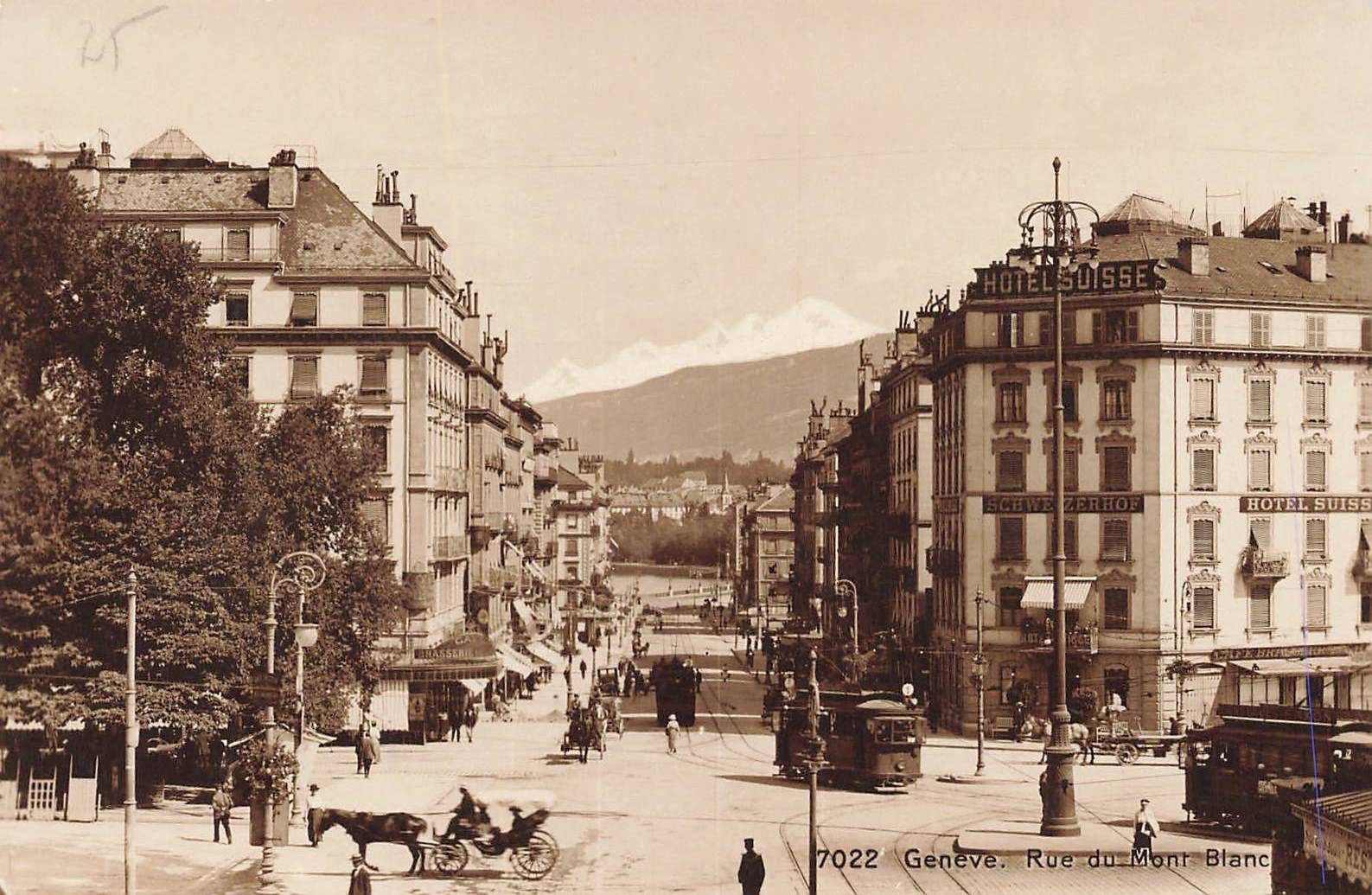 Cartoline postali: Genf – Montblancstrasse Tram – Usato da Biasca venduto da Blenio71