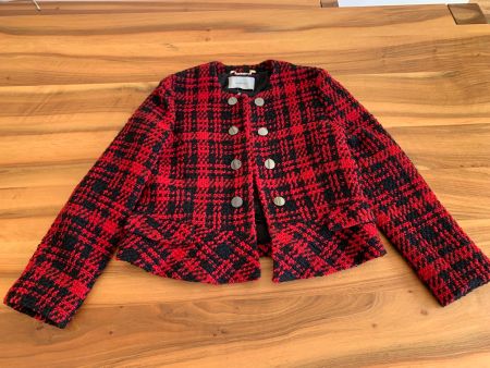 Marella Boucle Jacke, rot-schwarz kariert, Grösse S/36 NWT