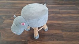 Nashorn-Hocker grau für Kinder