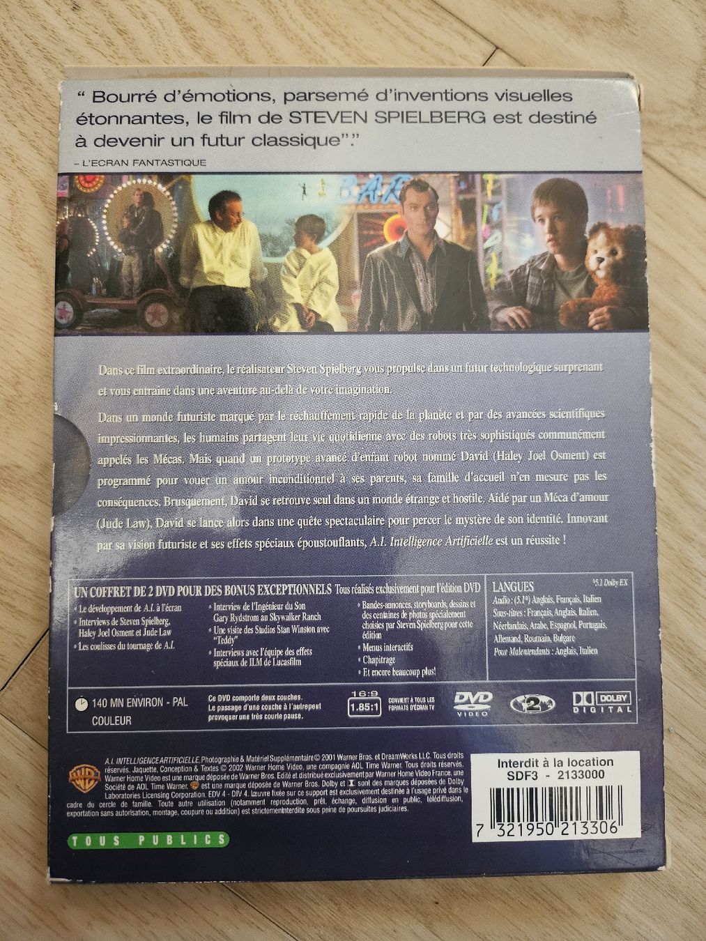 Tutti i DVDs: DVD A.I. Intelligence Artificielle - Spielberg – Usato da La Joux FR venduto da car_ck96 3