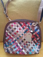 Sac bandoulière en cuir tressé multicolore, parfait pour ...