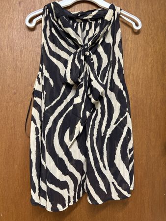 Damen Top Zebra Muster Halter Nackenband Grösse M neu