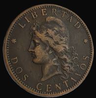 ARGENTINIEN 2 CENTAVOS 1884