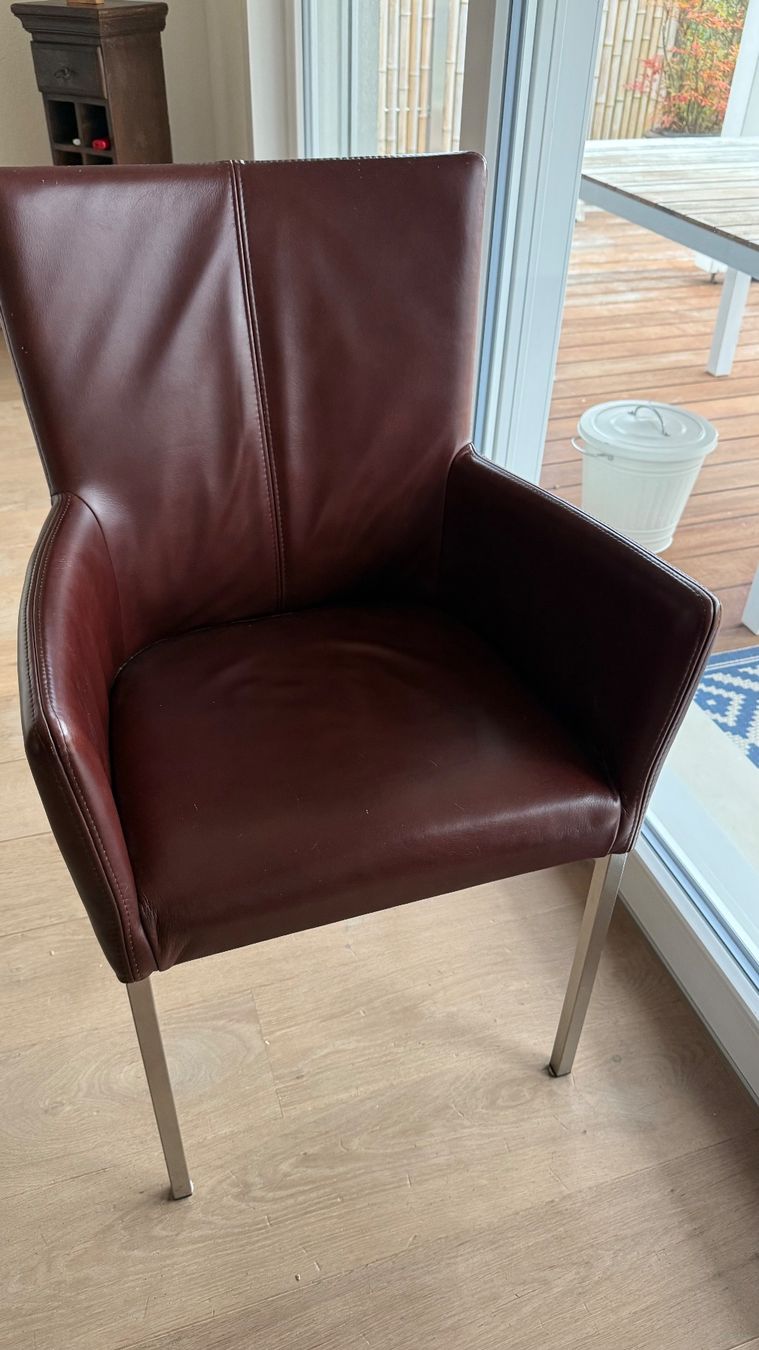 Stühle: Edle Lederstühle, 6 Stk., braun – Gebraucht aus Neftenbach von Patstang 1