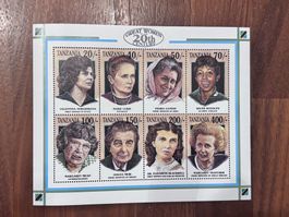Tansania Briefmarken - Grosse Frauen des 20. Jahrhunderts