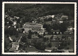 Cademario, Panorama mit Hotel, Fliegerau