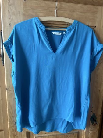 Bluse Tom Tailor blau kurzarm Grösse 36 guter Zustand
