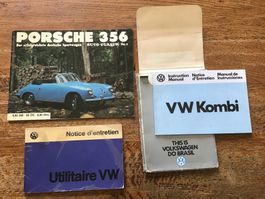 Lot de 3 notices d’entretien Porsche 356 VW Kombi oldtimer