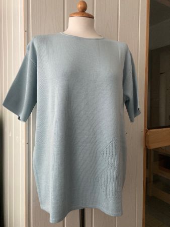 Neu:80% Merino-Mix Shirt,  Hellblau, Made in ItalyGr.L/XL