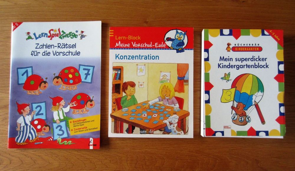 3 Lernhefte Vorschule/Kindergarten (Neu und originalverpackt) in
