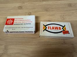 2 antike Wattepackungen inkl. Watte, ca. 1960